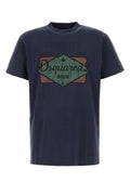 Blue Cotton Straight Fit T-Shirt 1