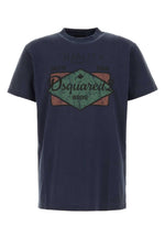 Blue Cotton Straight Fit T-Shirt 1