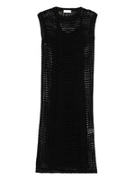 Black Crew Neck Knitted Midi Dress 1