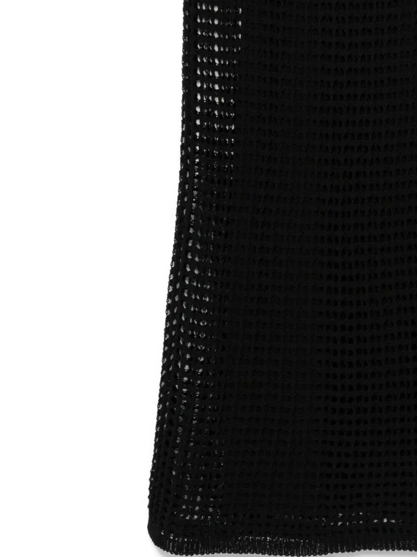 Black Crew Neck Knitted Midi Dress 3