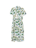 White Shirt Collar Floral Midi Dress 1