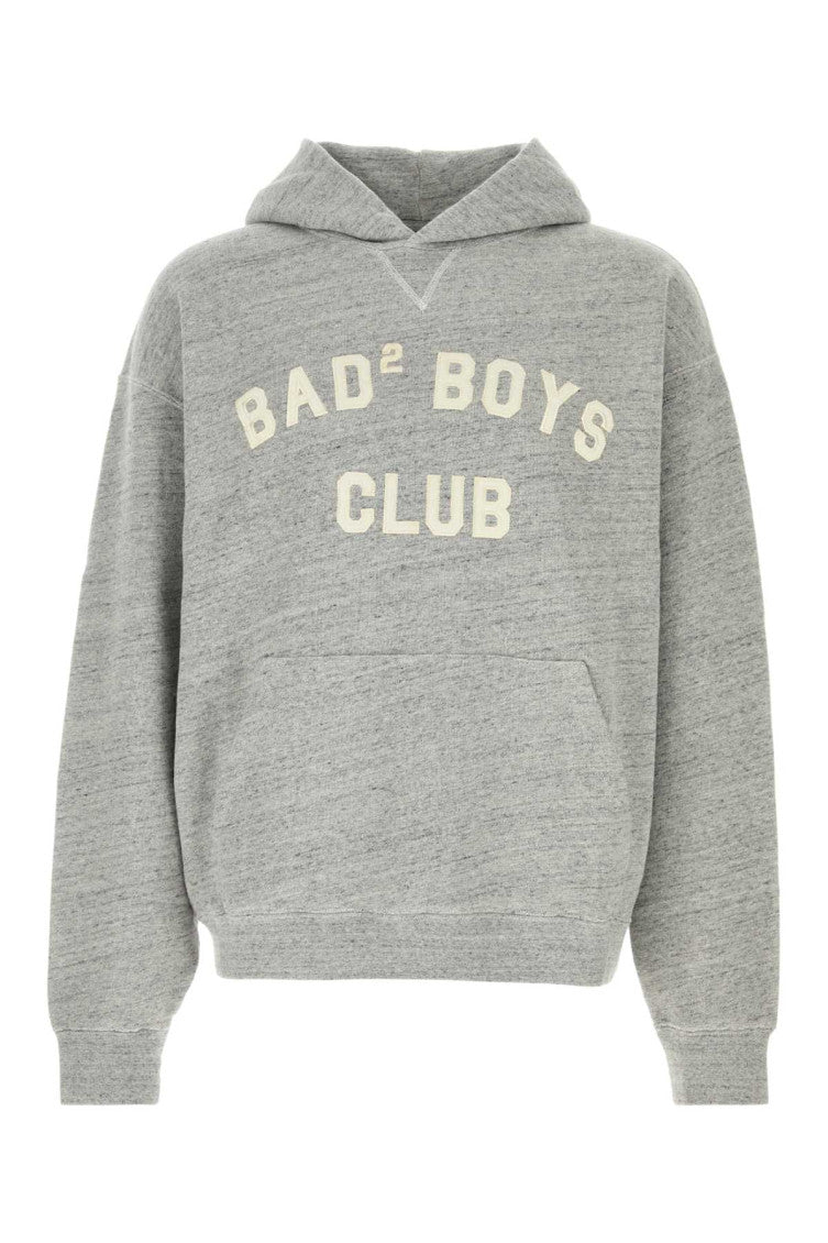 Melange grey cotton oversize sweatshirt 1