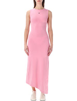 Pink Round Neck Midi Dress 1