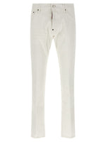 White Cotton Slim Fit Jeans 1