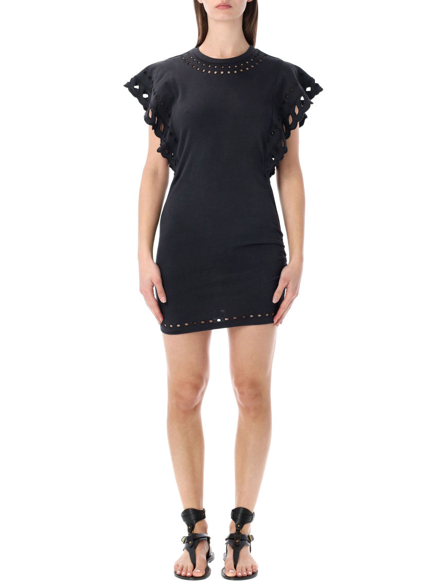Black Round Neck Mini Dress 1