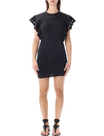Black Round Neck Mini Dress 1