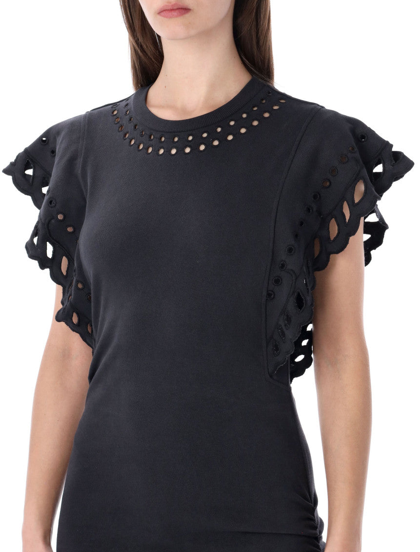 Black Round Neck Mini Dress 3