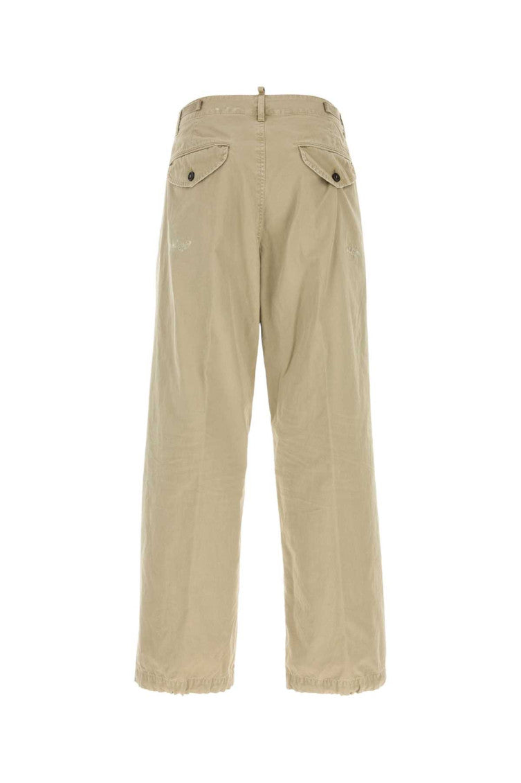Beige Distressed Cargo Pants 2