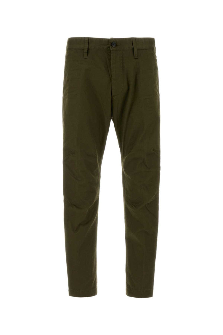 Olive Slim Fit Cotton Pants 1