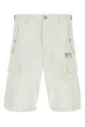 White stretch cotton Utility bermuda shorts 1
