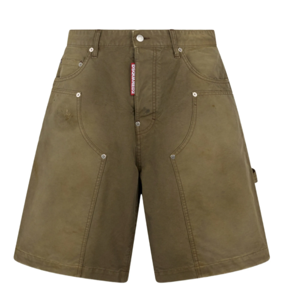 Green Cotton Shorts 1