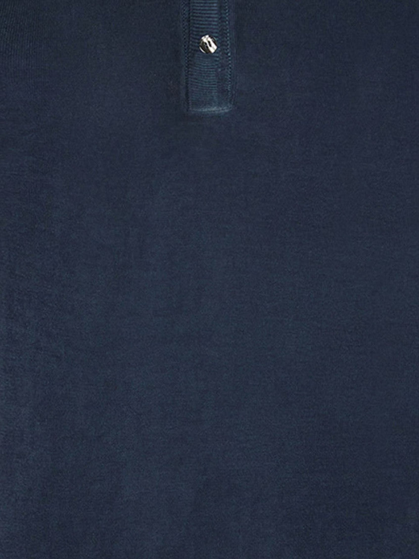 Navy Blue Solid Polo 2