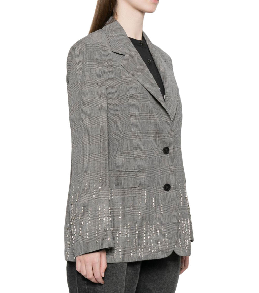 Grey Checks Notched Lapel Blazer 3