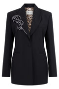 Black Embellished Notched Lapel Blazer 1