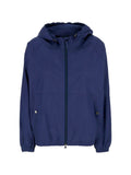 Blue Solid Hood Jacket 1