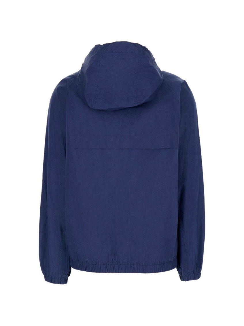 Blue Solid Hood Jacket 3