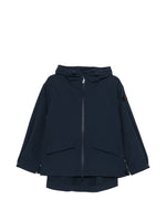 Blue Solid Hood Jacket 1