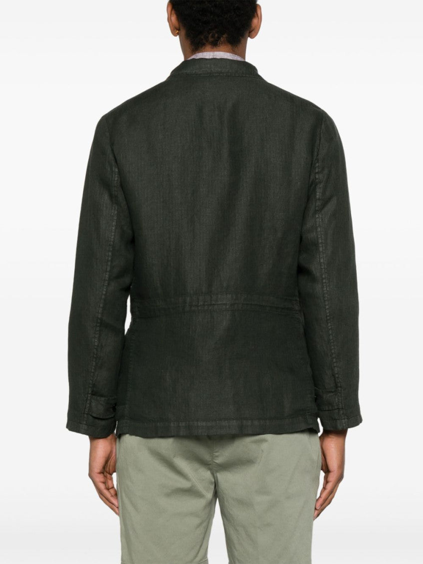 Dark Green Linen Jacket 2