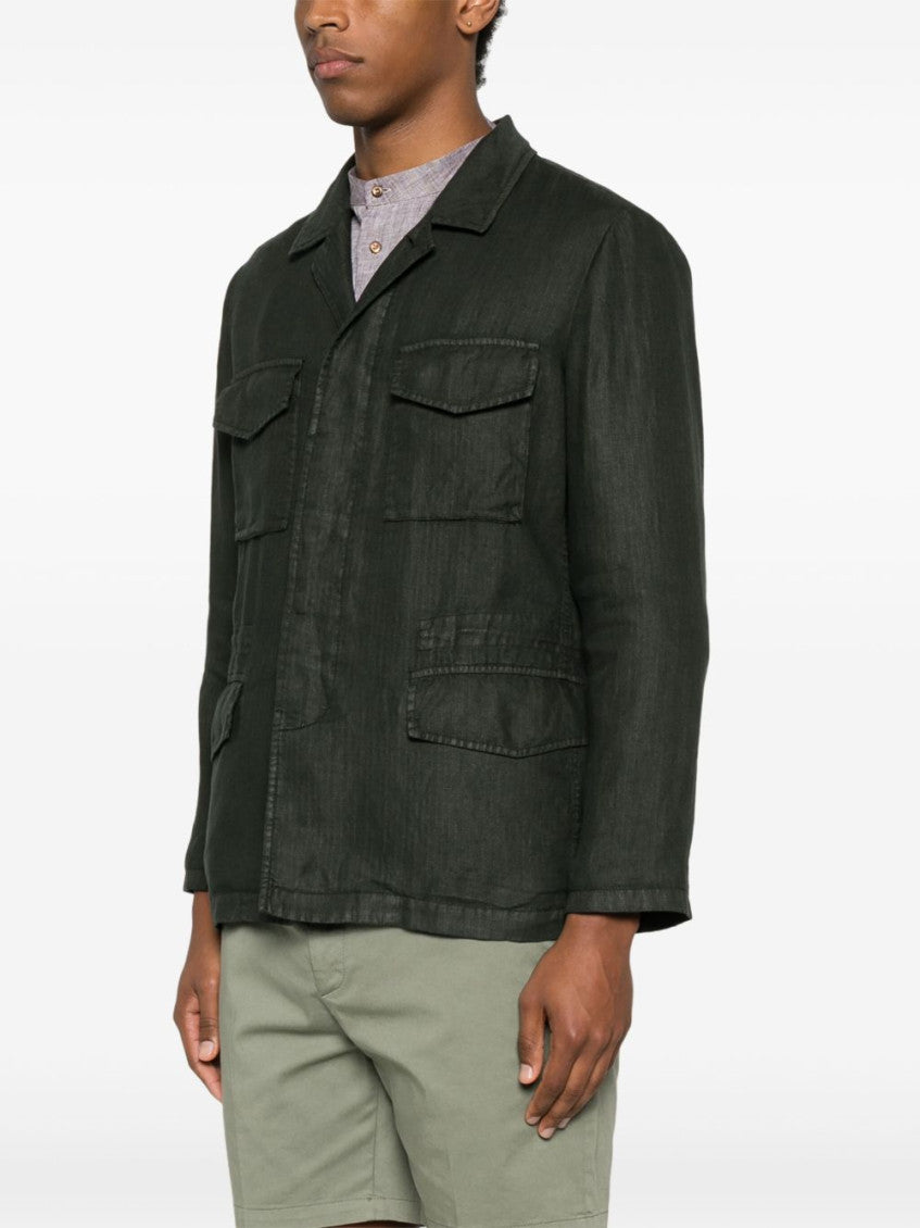 Dark Green Linen Jacket 3