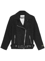Black Bouclé Biker Jacket 1