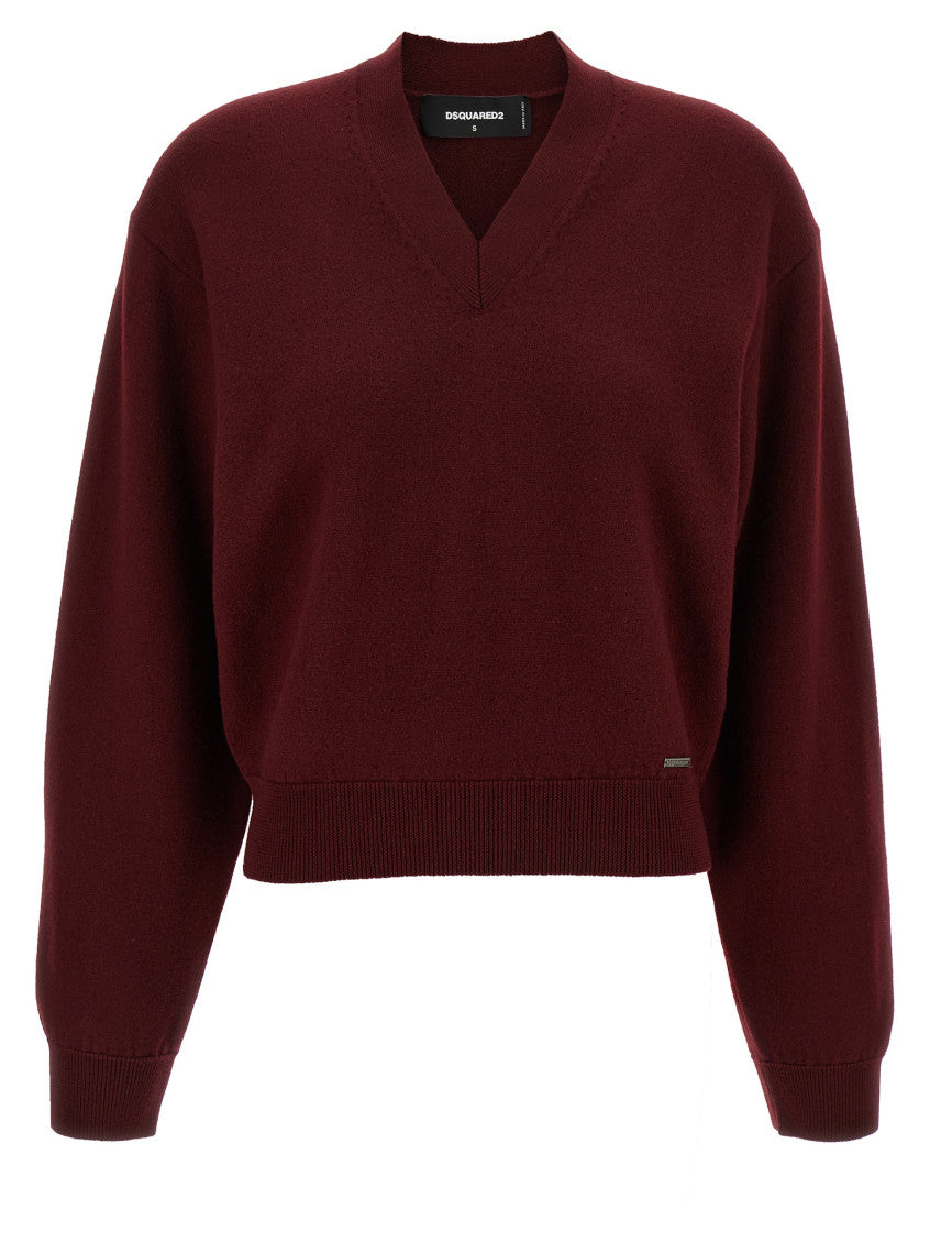 Maroon Cropped sweater 1