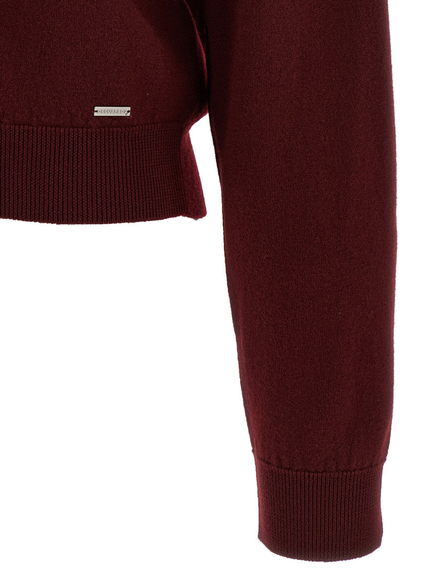 Maroon Cropped sweater 4