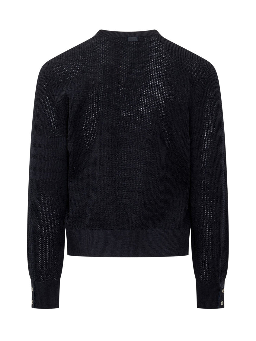 Navy Blue Textured Sweater 2