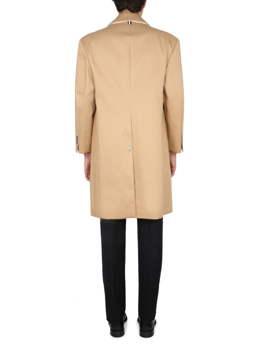 Beige Solid Overcoat 3