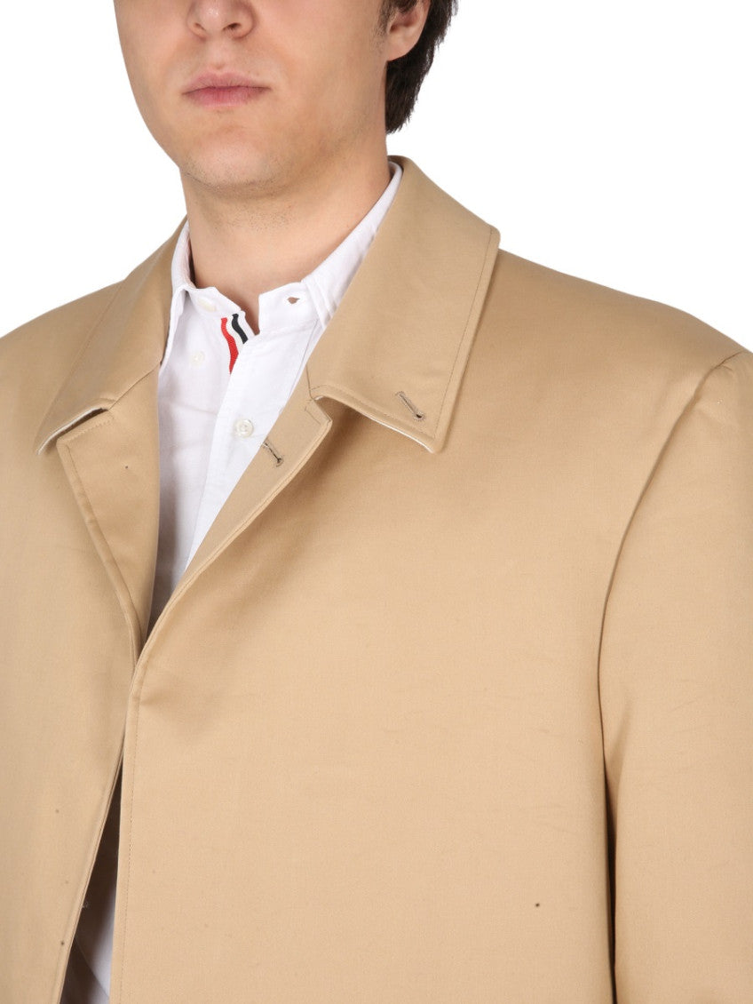 Beige Solid Overcoat 4
