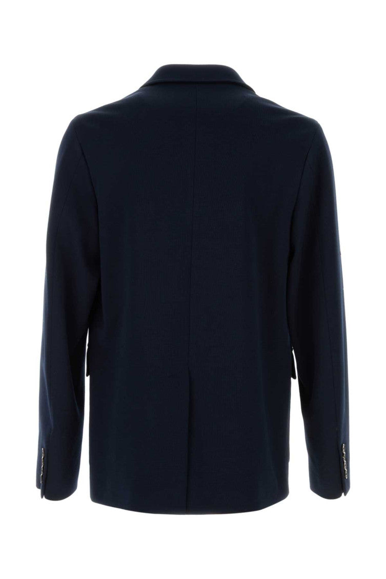 Navy Blue Notched Lapel Jacket 2