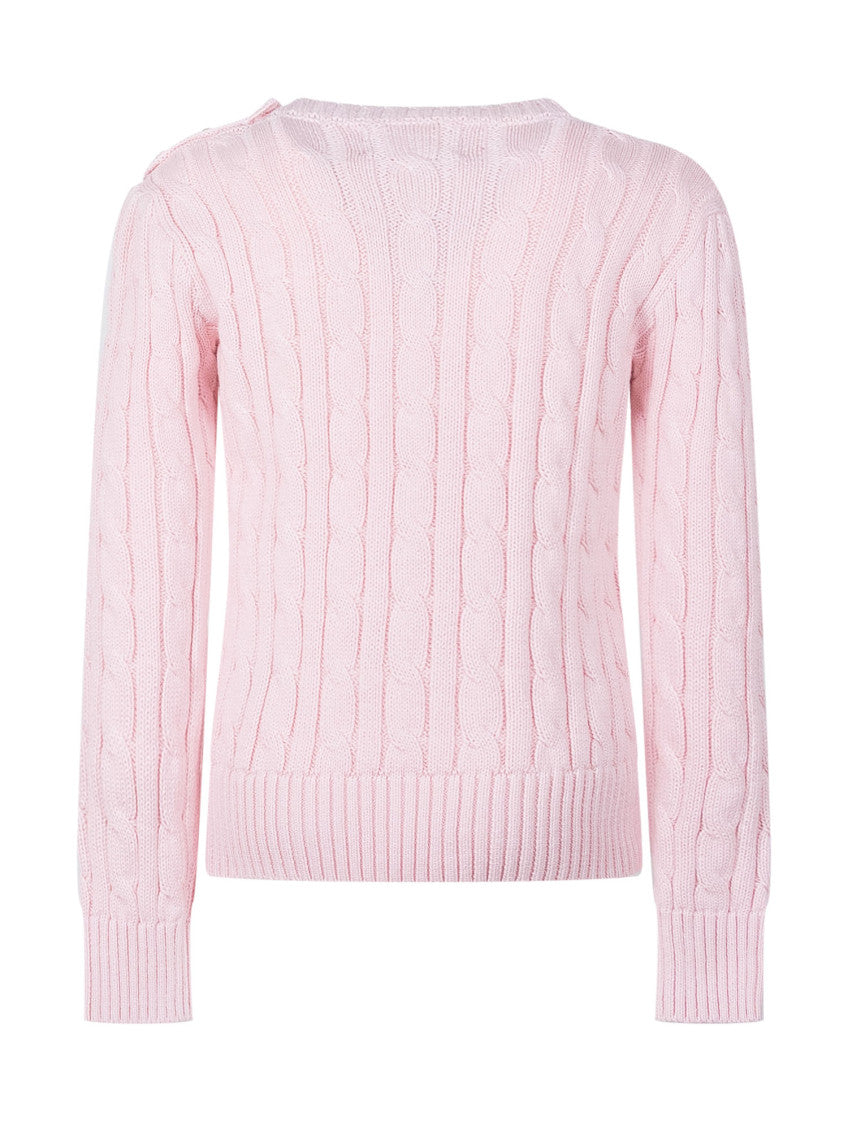 Girls Pink Knitted Sweater 2
