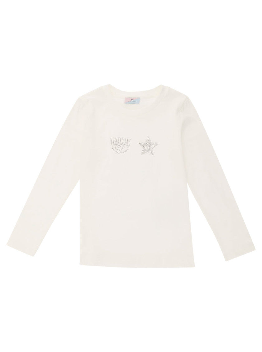 Girls White Embellished T-Shirt 1