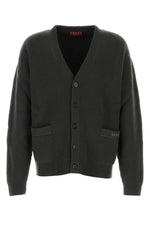 Green V Neck Cardigan 1