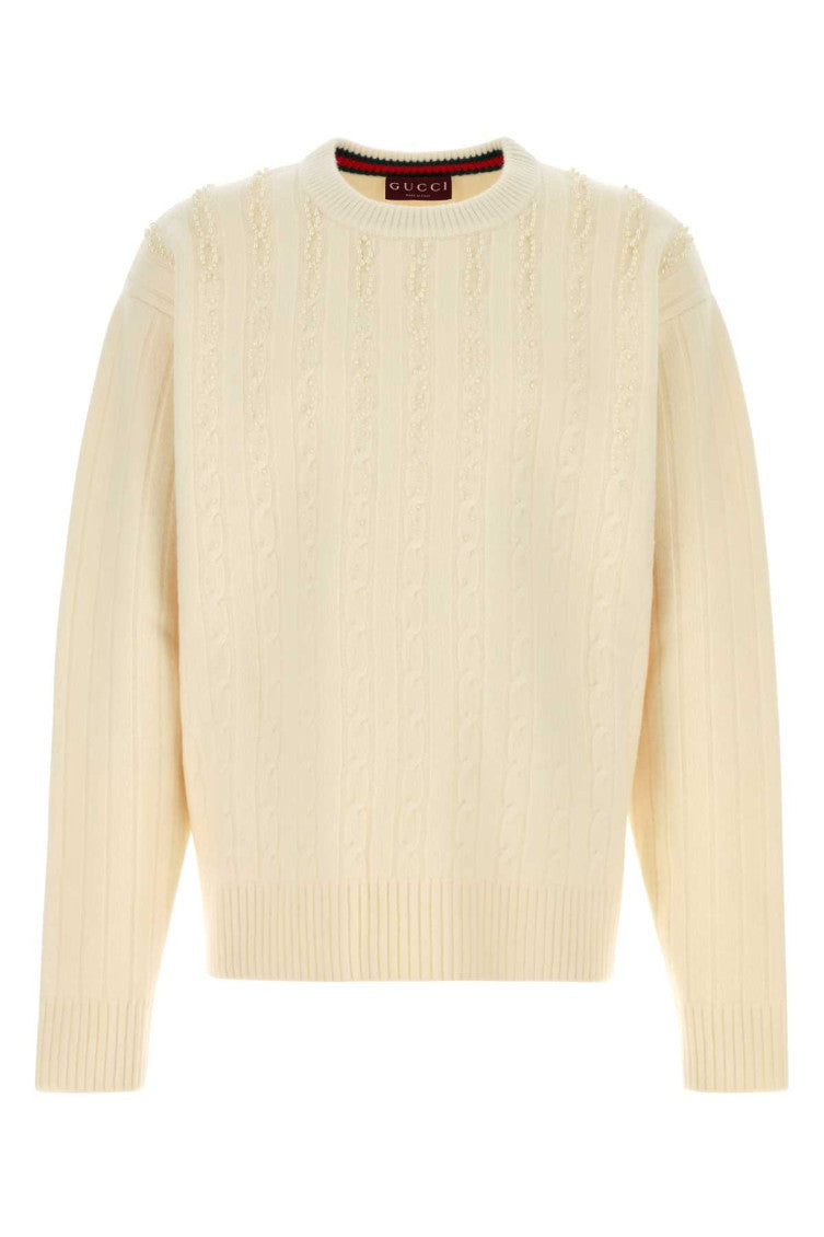 Off White Textured Sweater 1