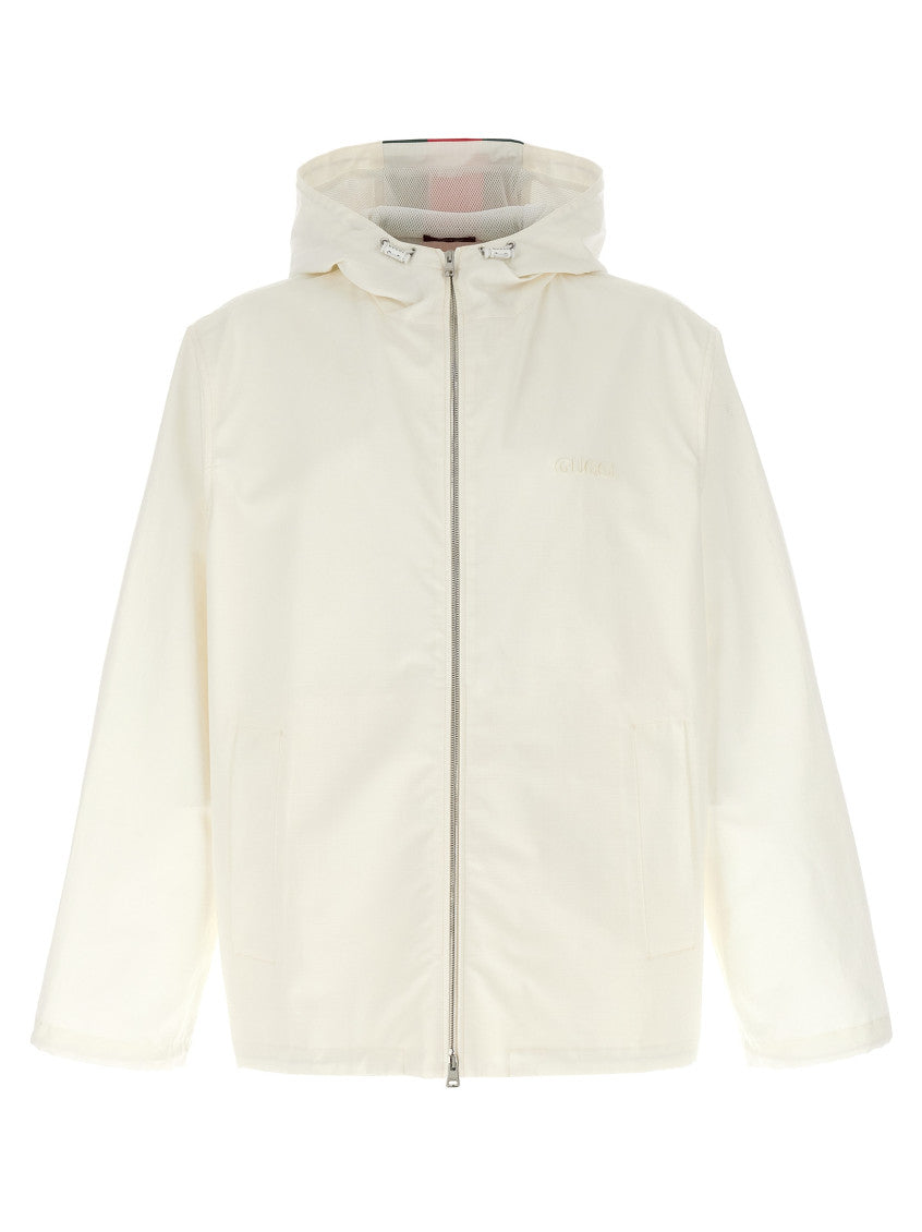 White Logo Hood Jacket 1