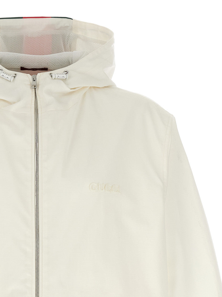 White Logo Hood Jacket 3