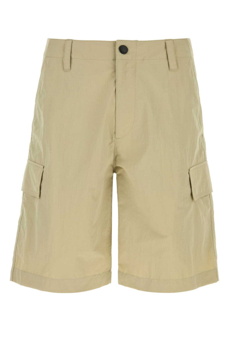 Beige Solid Shorts 1