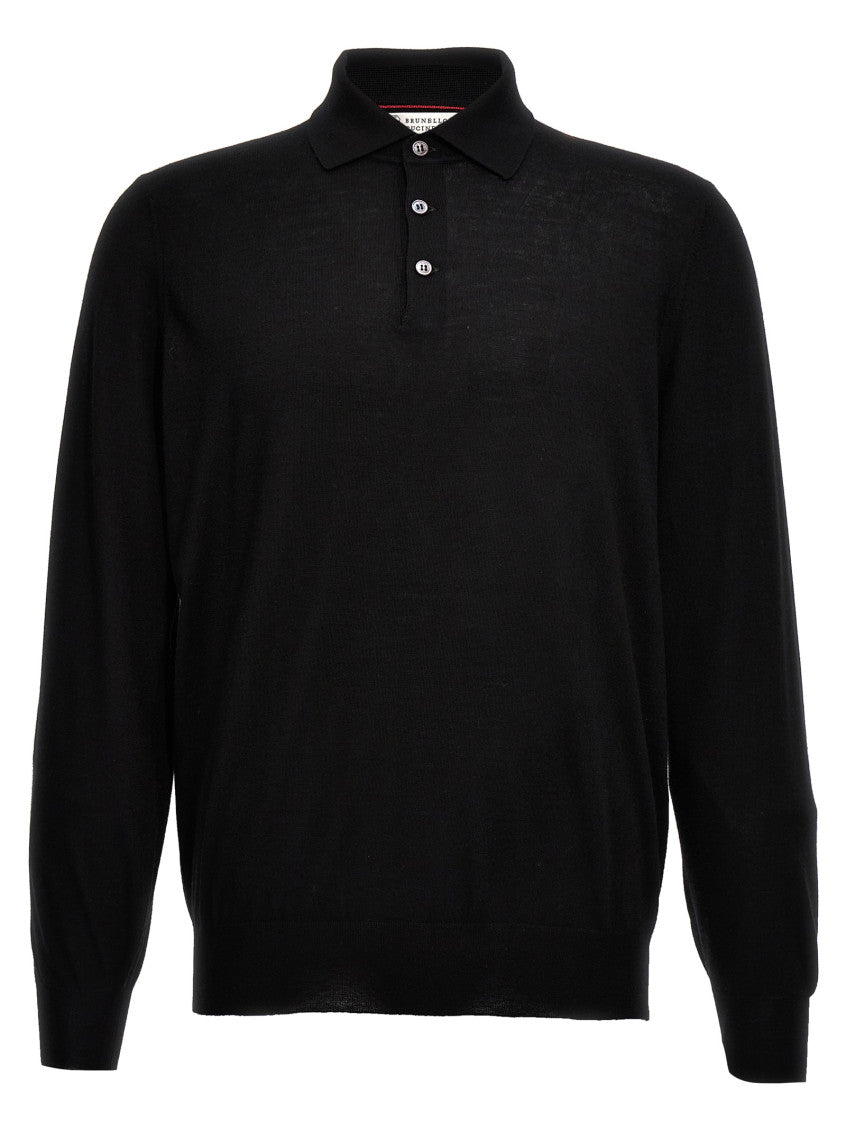Black Knitted polo shirt 1