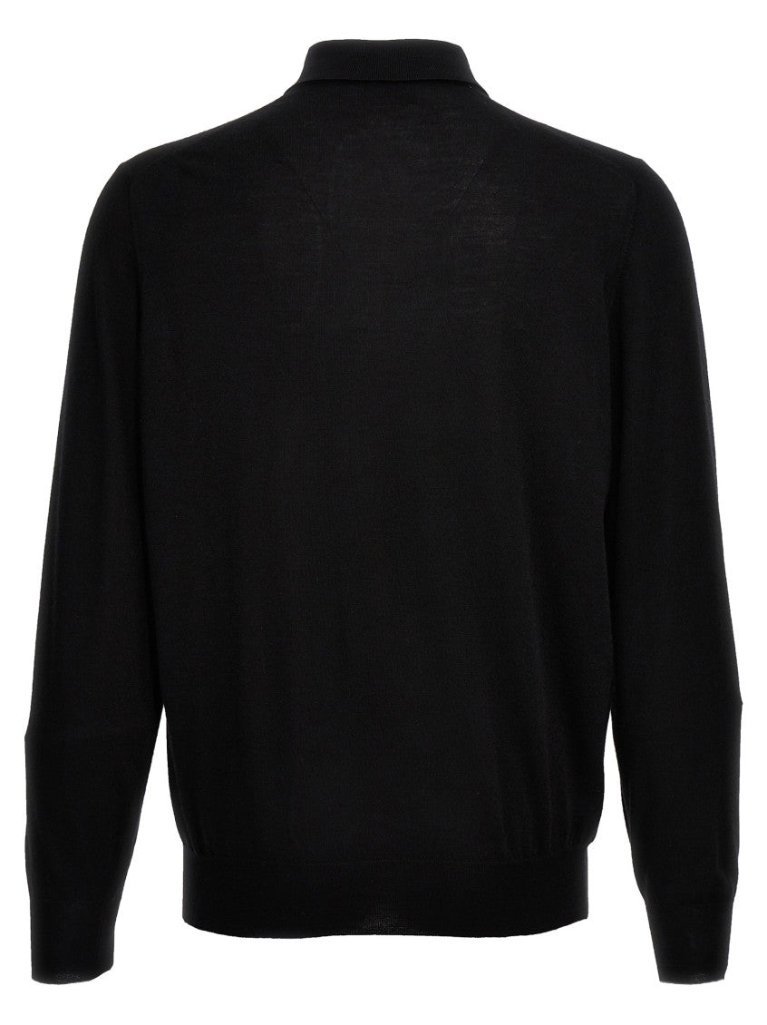 Black Knitted polo shirt 2