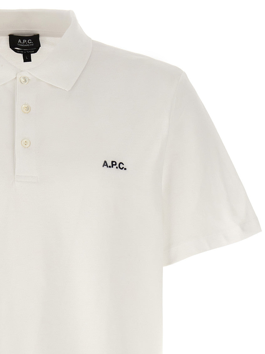 White Logo embroidery polo shirt 3