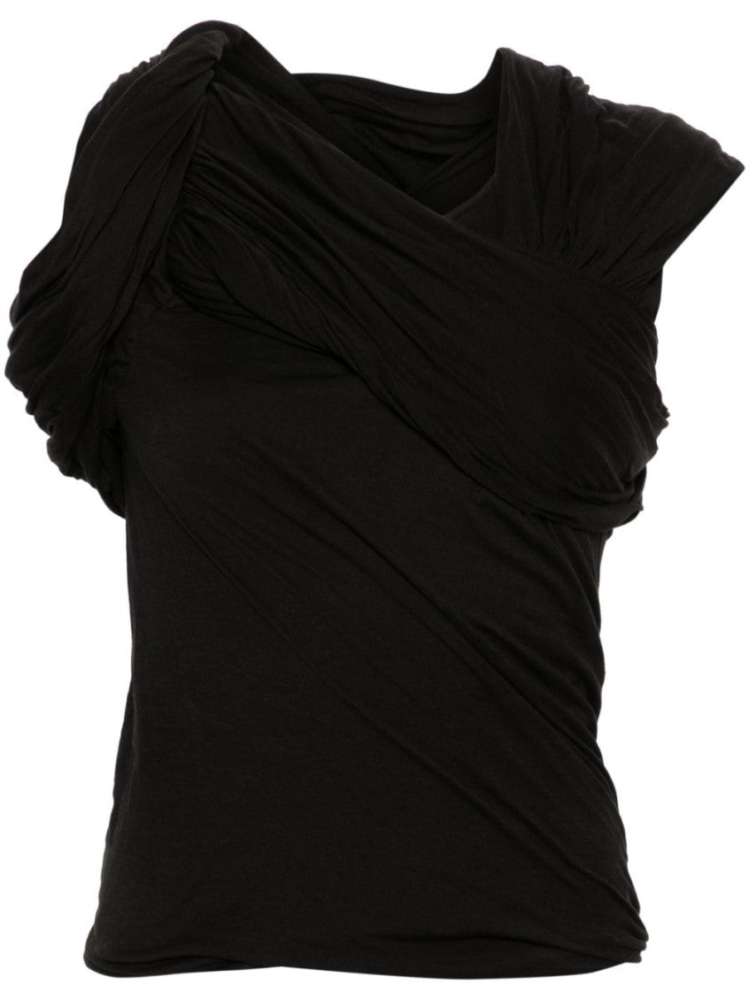 Black Harness T Draped Top 1