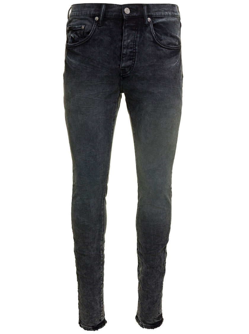 Black Skinny Jeans With Tonal Logo Patch 1