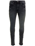 Black Skinny Jeans With Tonal Logo Patch 1