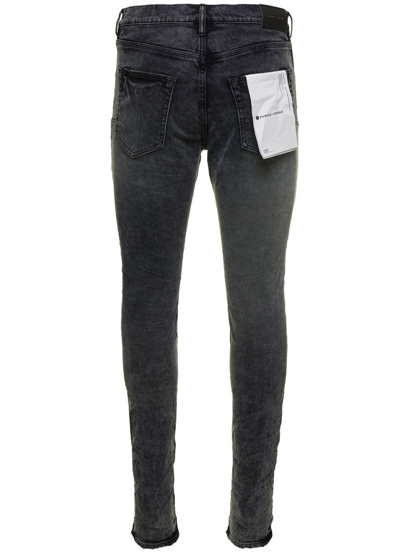 Black Skinny Jeans With Tonal Logo Patch 2