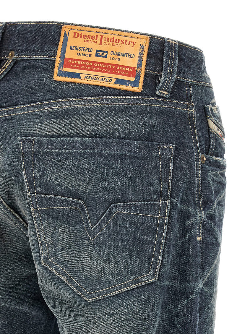 Dark Blue Distressed Jeans 4