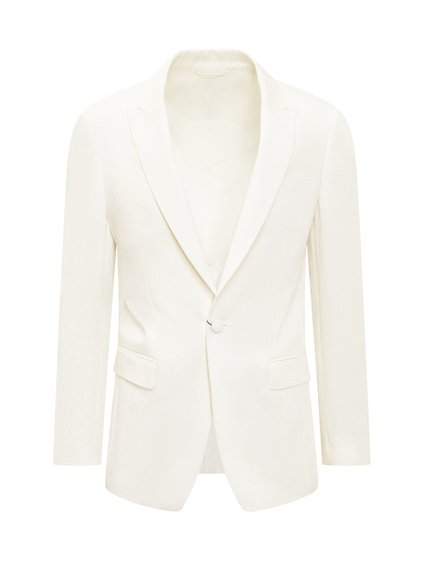 White Peaked Lapel Blazer 1