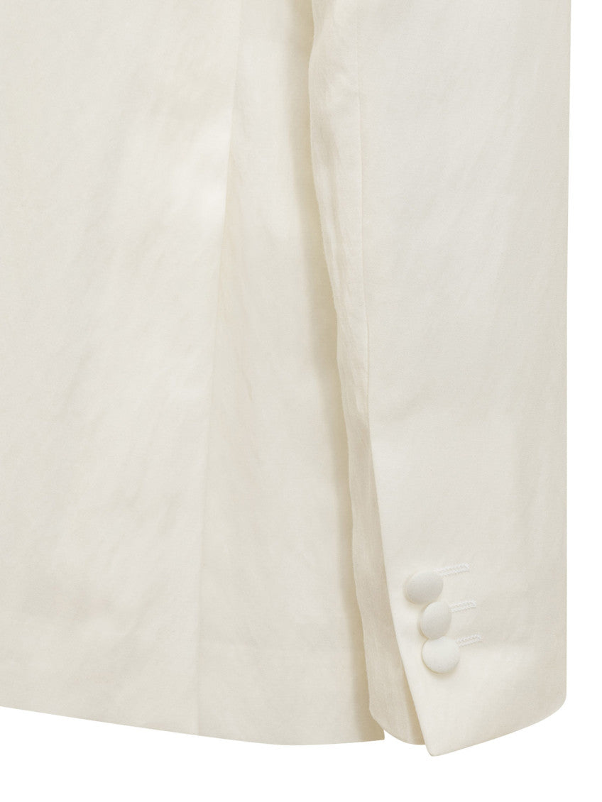 White Peaked Lapel Blazer 4