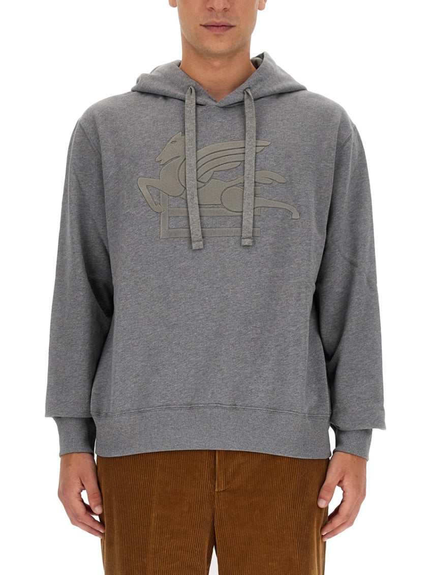 Grey Logo Relaxed Hoodie 1