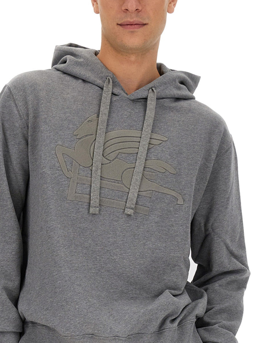 Grey Logo Relaxed Hoodie 4