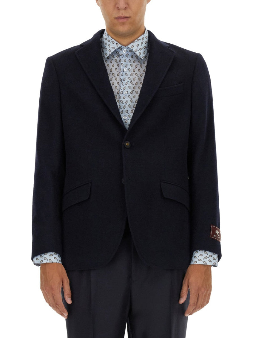 Blue Notched Lapel Blazer 1